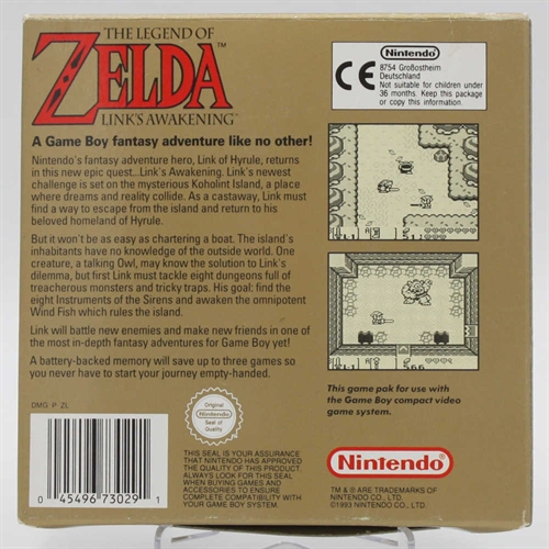 The Legend of Zelda: Link\'s Awakening - Gameboy original - Komplet I Æske (A-Grade) (Genbrug)